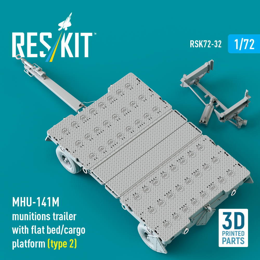 ResKit MHU-141M munitions trailer with flat bed/cargo platform (type 2) (3D Printed model kit) (1/72) RSK72-0032 - Image 3