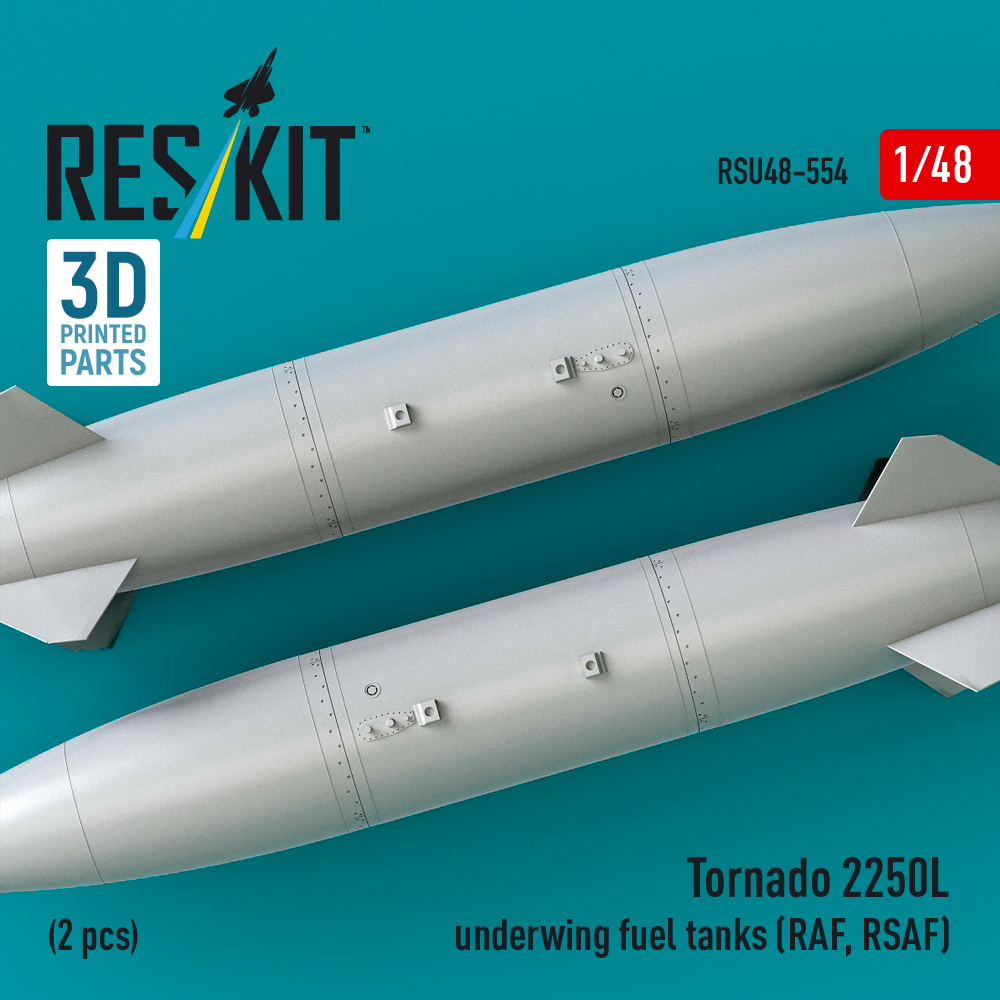 Reskit Tornado 2250L underwing fuel tanks (RAF, RSAF) (2 pcs) (3D Printed) (1/48) RSU48-0554 - Image 2