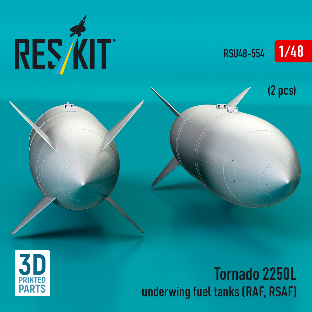 Reskit Tornado 2250L underwing fuel tanks (RAF, RSAF) (2 pcs) (3D Printed) (1/48) RSU48-0554 - Image 3