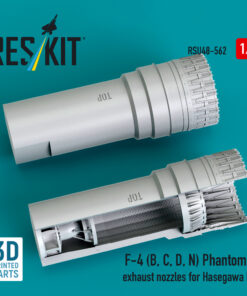 Alternative view of Reskit F-4 (B, C, D, N) Phantom II exhaust nozzles for Hasegawa kit (3D Printed) (1/48) RSU48-0562