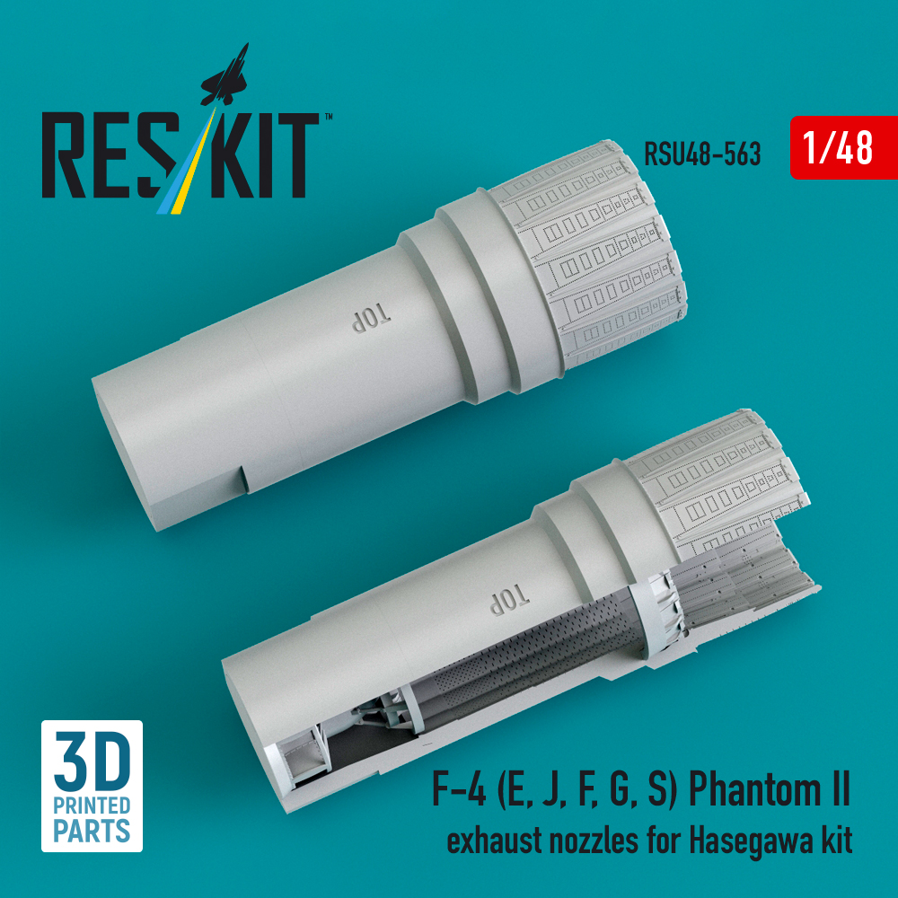 Reskit F-4 (E, J, F, G, S) Phantom II exhaust nozzles for Hasegawa kit (3D Printed) (1/48) RSU48-0563 - Image 2