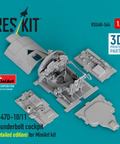 Alternative view of Reskit P-47D-10/11 Thunderbolt cockpit (Detailed edition) for MiniArt kit (3D Printed) (1/48) RSU48-0564