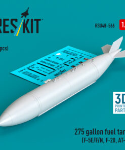 Reskit 275 gallon fuel tank (F-5E/F/N, F-20, AT-3) (1 pcs) (3D Printed) (1/48) RSU48-0566