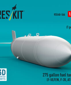 Alternative view of Reskit 275 gallon fuel tank (F-5E/F/N, F-20, AT-3) (1 pcs) (3D Printed) (1/48) RSU48-0566