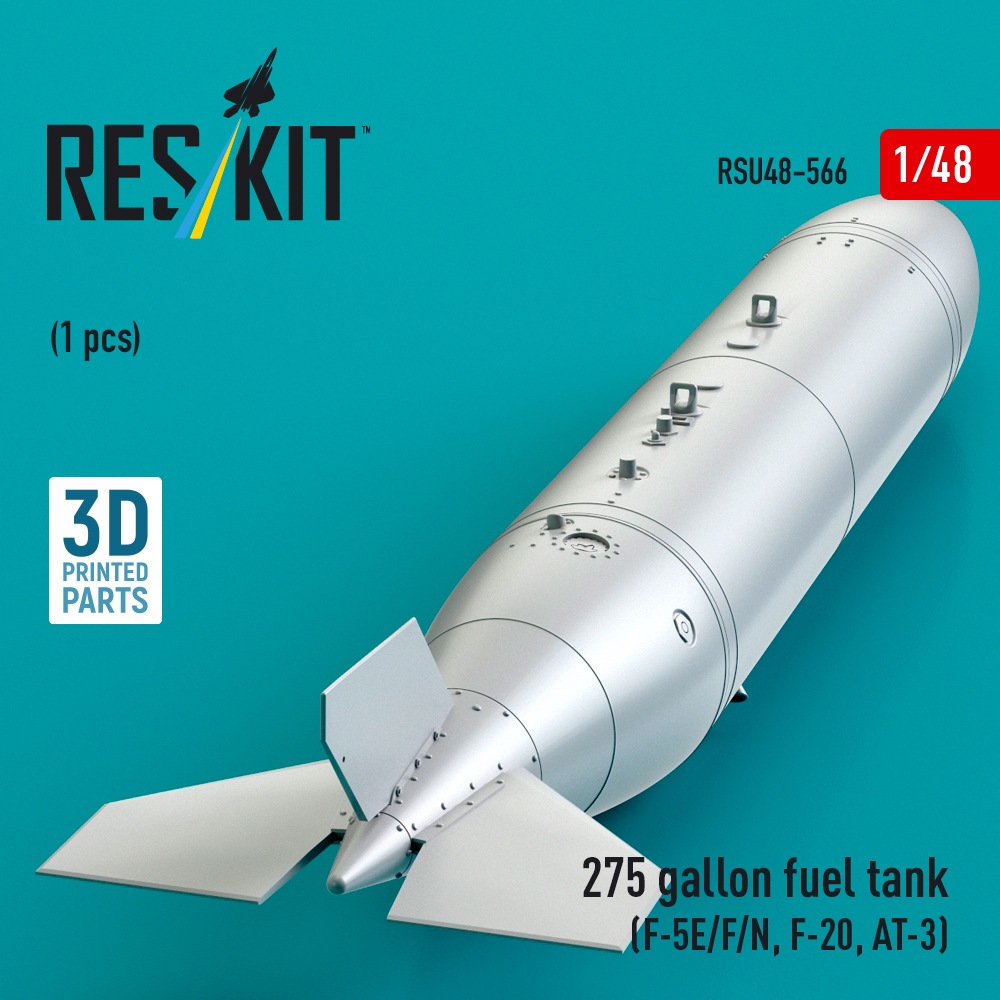 Reskit 275 gallon fuel tank (F-5E/F/N, F-20, AT-3) (1 pcs) (3D Printed) (1/48) RSU48-0566 - Image 3