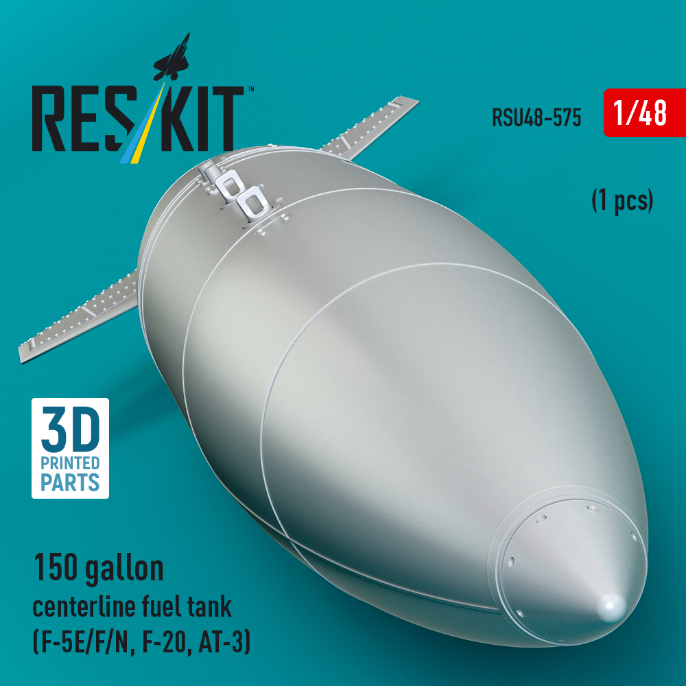 Reskit 150 gallon centerline fuel tank (F-5E/F/N, F-20, AT-3) (1 pcs) (3D Printed) (1/48) RSU48-0575 - Image 3