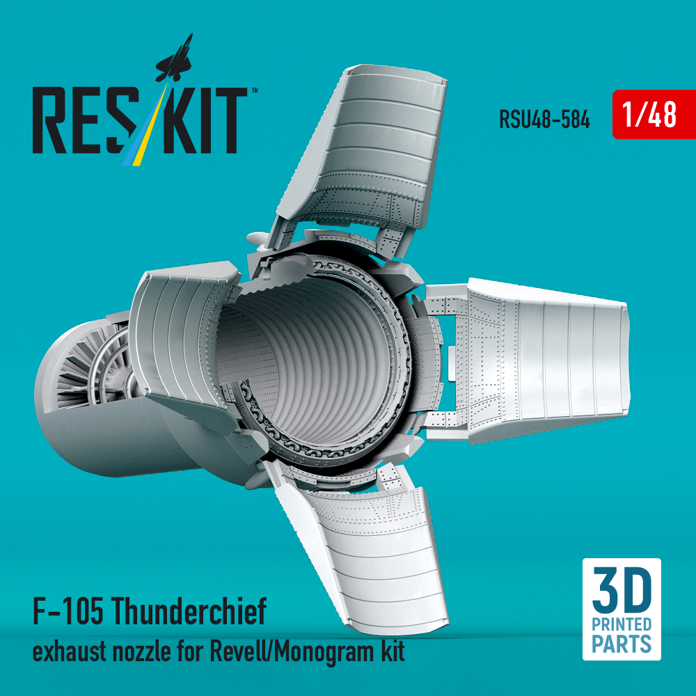 Reskit F-105 Thunderchief exhaust nozzle for Revell/Monogram kit (3D Printed) (1/48) RSU48-0584 - Image 2