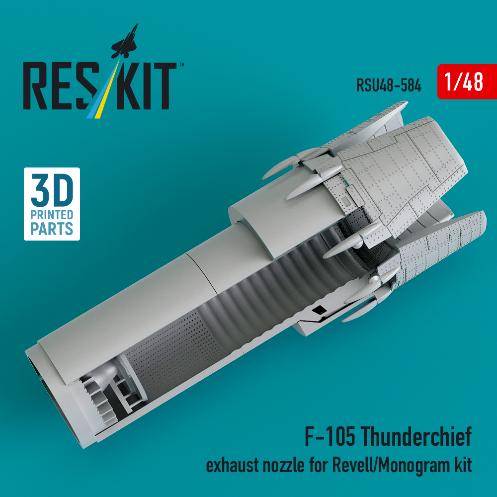 Reskit F-105 Thunderchief exhaust nozzle for Revell/Monogram kit (3D Printed) (1/48) RSU48-0584 - Image 3