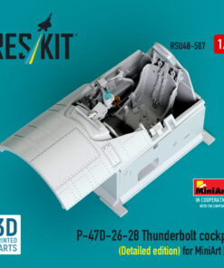 Reskit P-47D-26-28 Thunderbolt cockpit (Detailed edition) for MiniArt kit (3D Printed) (1/48) RSU48-0587