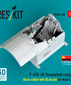 Reskit P-47D-30 Thunderbolt cockpit (Basic edition with 3D decals) for MiniArt kit (3D Printed) (1/48) RSU48-0588
