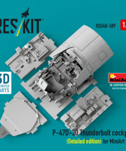 Alternative view of Reskit P-47D-30 Thunderbolt cockpit (Detailed edition) for MiniArt kit (3D Printed) (1/48) RSU48-0589