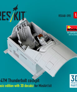 Reskit P-47M Thunderbolt cockpit (Basic edition with 3D decals) for MiniArt kit (3D Printed) (1/48) RSU48-0590