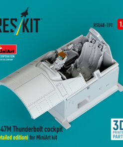 Reskit P-47M Thunderbolt cockpit (Detailed edition) for MiniArt kit (3D Printed) (1/48) RSU48-0591