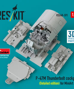 Alternative view of Reskit P-47M Thunderbolt cockpit (Detailed edition) for MiniArt kit (3D Printed) (1/48) RSU48-0591