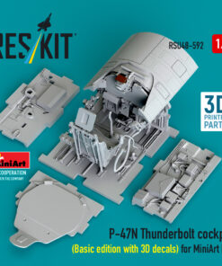 Alternative view of Reskit P-47N Thunderbolt cockpit (Basic edition with 3D decals) for MiniArt kit (3D Printed) (1/48) RSU48-0592