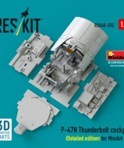 Alternative view of Reskit P-47N Thunderbolt cockpit (Detailed edition) for MiniArt kit (3D Printed) (1/48) RSU48-0593