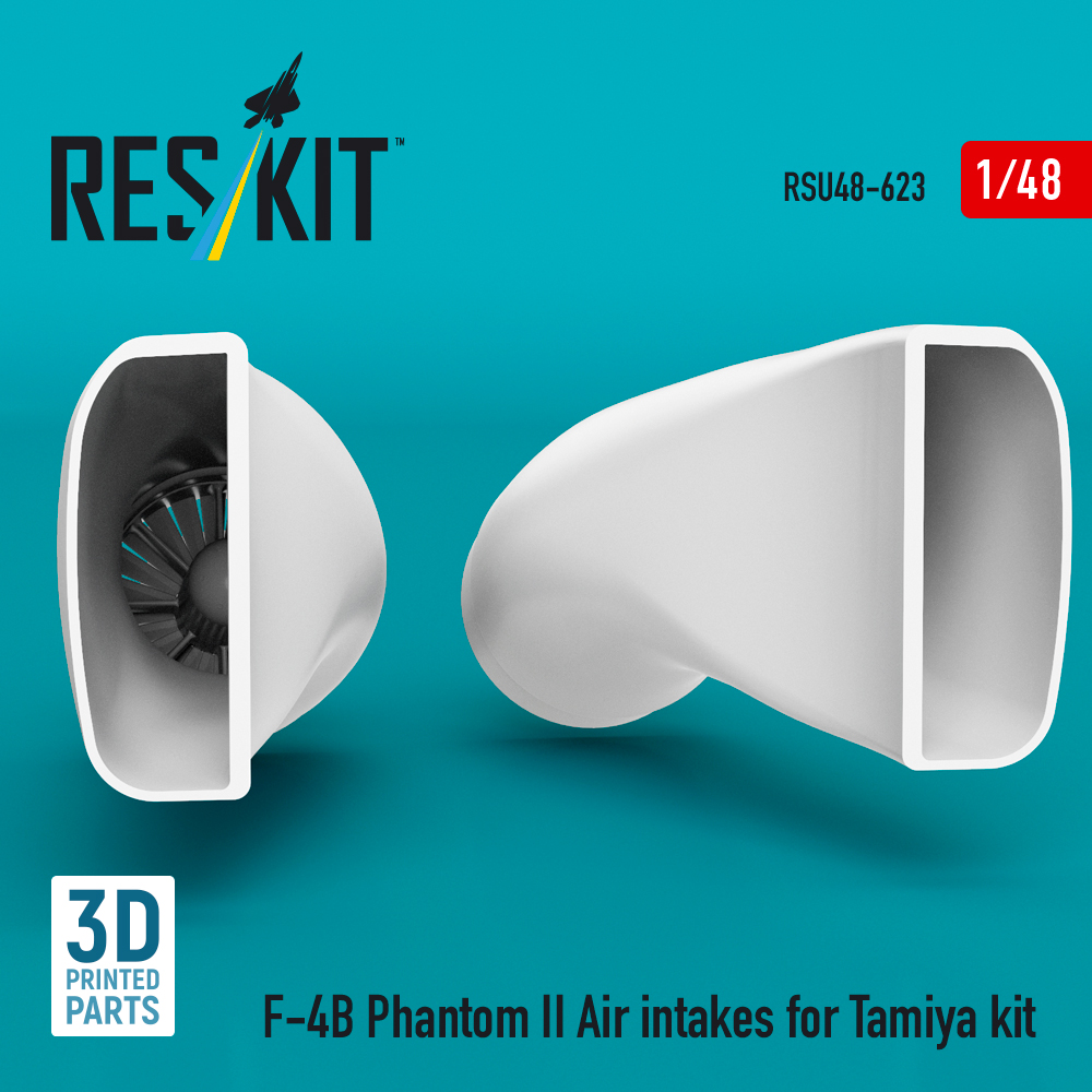 Reskit F-4B Phantom II Air intakes for Tamiya kit (3D Printed) (1/48) RSU48-0623 - Image 2