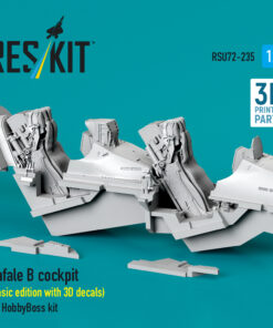 Alternative view of ResKit Rafale B cockpit (Basic edition with 3D decals) for HobbyBoss kit (3D Printed) (1/72) RSU72-0235