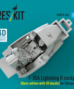 Alternative view of ResKit F-35A Lightning II cockpit (Basic edition with 3D decals) for Tamiya kit (3D Printed) (1/72) RSU72-0241