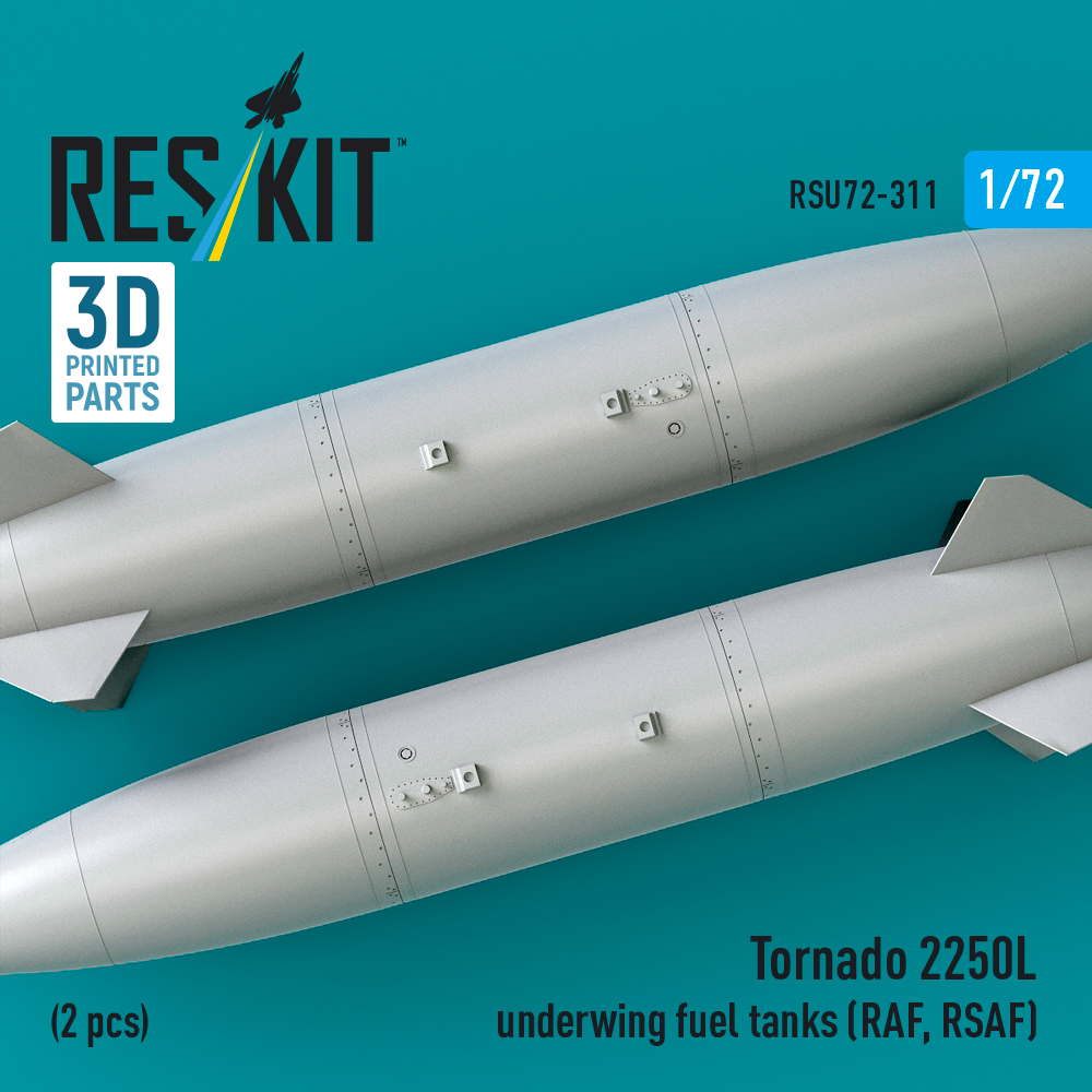 ResKit Tornado 2250L underwing fuel tanks (RAF, RSAF) (2 pcs) (3D Printed) (1/72) RSU72-0311 - Image 2