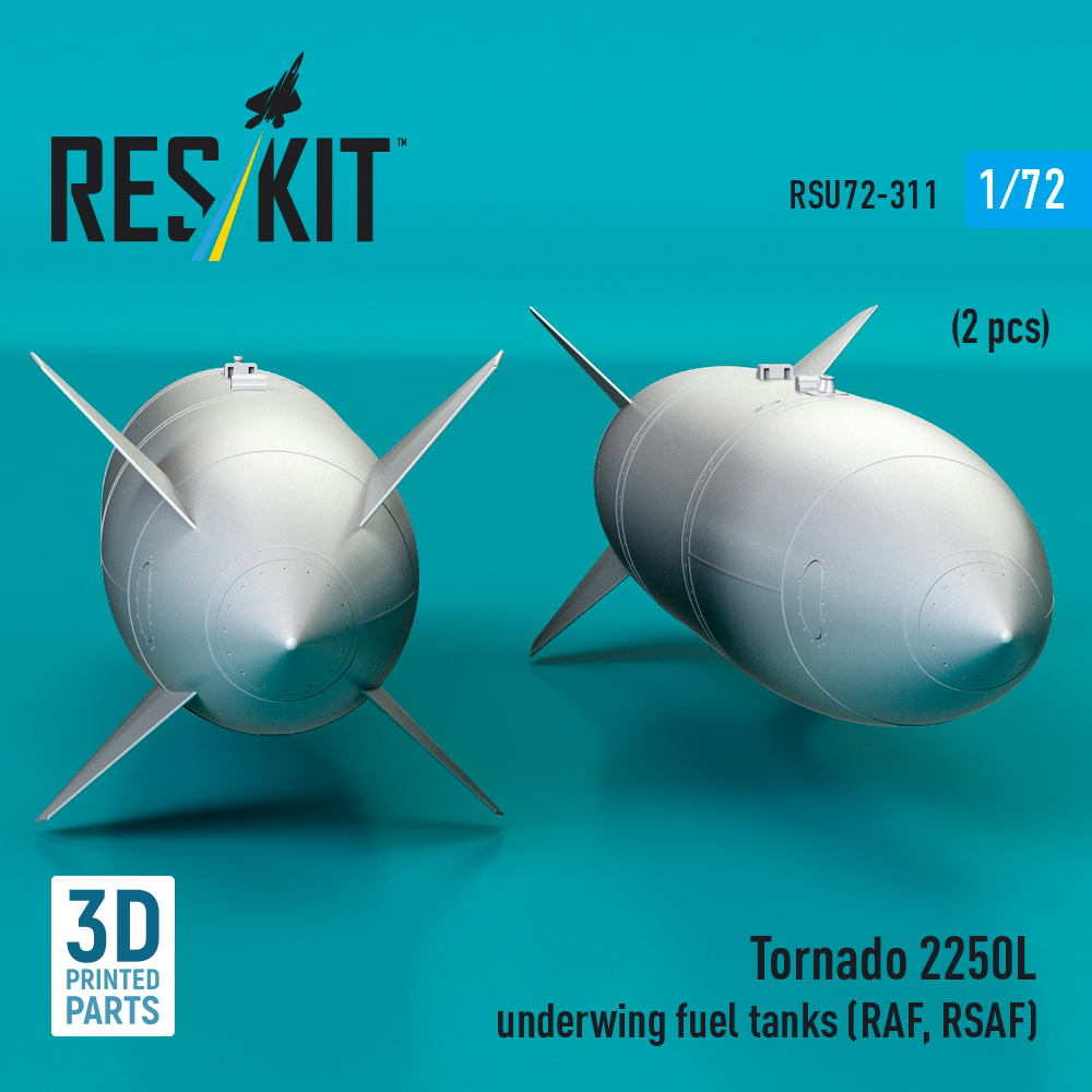ResKit Tornado 2250L underwing fuel tanks (RAF, RSAF) (2 pcs) (3D Printed) (1/72) RSU72-0311 - Image 3