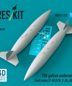 ResKit 150 gallon underwing fuel tanks (F-5E/F/N, F-20, AT-3) (2 pcs) (3D Printed) (1/72) RSU72-0323