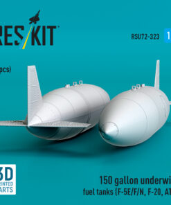Alternative view of ResKit 150 gallon underwing fuel tanks (F-5E/F/N, F-20, AT-3) (2 pcs) (3D Printed) (1/72) RSU72-0323