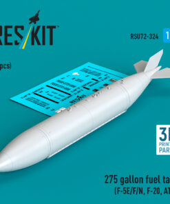 ResKit 275 gallon fuel tank (F-5E/F/N, F-20, AT-3) (1 pcs) (3D Printed) (1/72) RSU72-0324