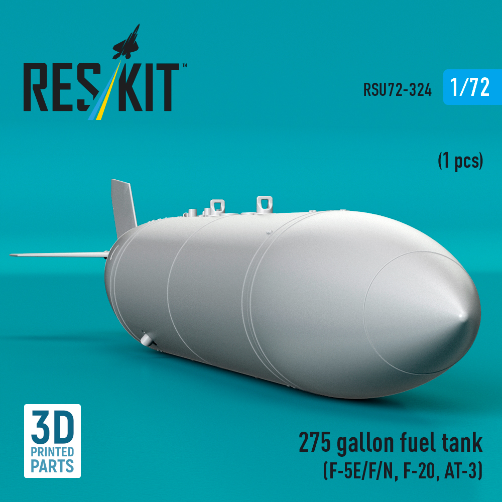 ResKit 275 gallon fuel tank (F-5E/F/N, F-20, AT-3) (1 pcs) (3D Printed) (1/72) RSU72-0324 - Image 2