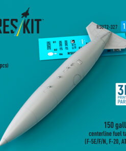 ResKit 150 gallon centerline fuel tank (F-5E/F/N, F-20, AT-3) (1 pcs) (3D Printed) (1/72) RSU72-0327