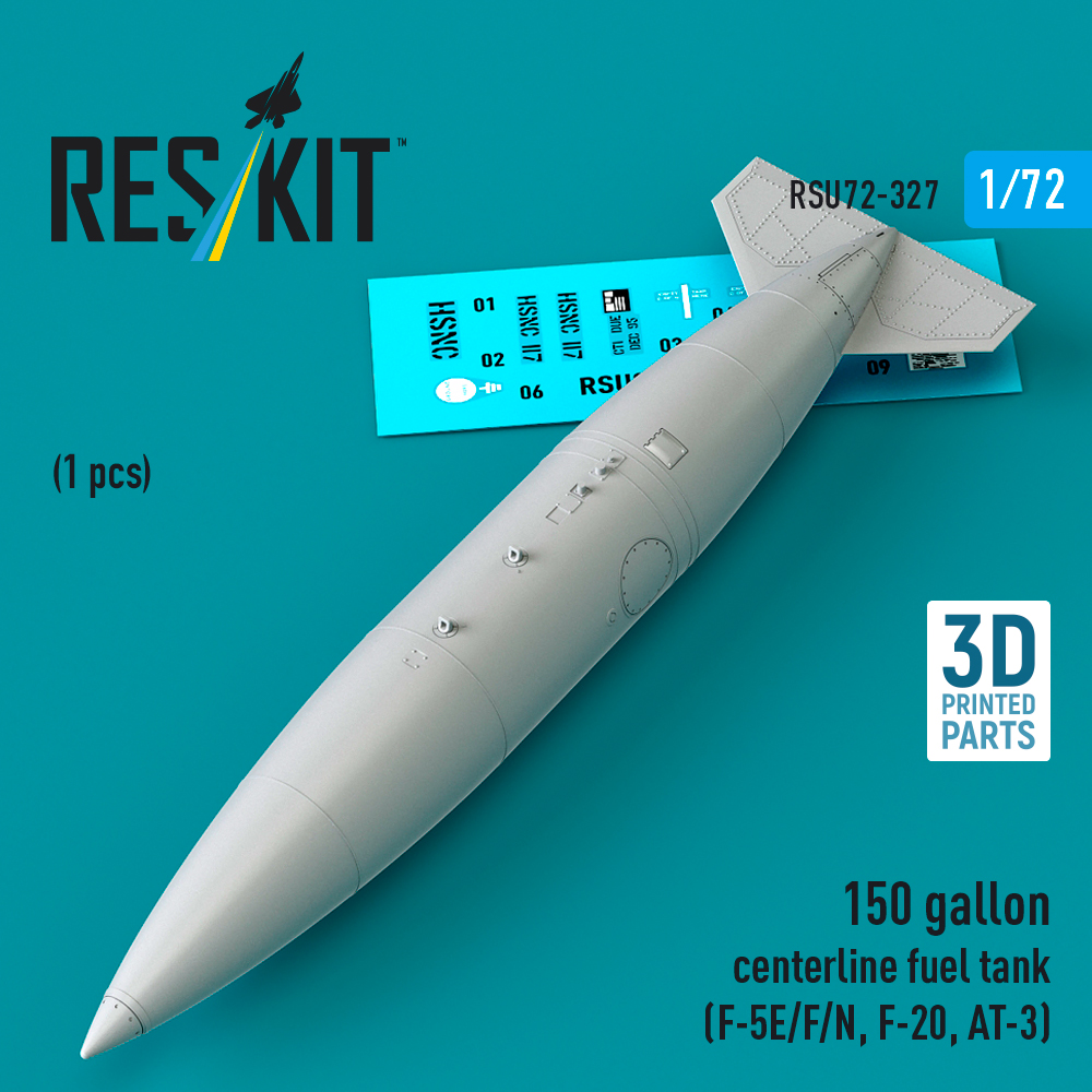 ResKit 150 gallon centerline fuel tank (F-5E/F/N, F-20, AT-3) (1 pcs) (3D Printed) (1/72) RSU72-0327