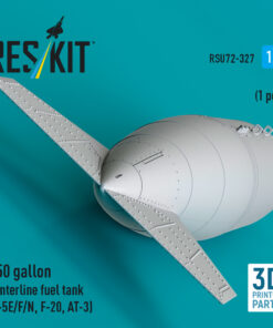 Alternative view of ResKit 150 gallon centerline fuel tank (F-5E/F/N, F-20, AT-3) (1 pcs) (3D Printed) (1/72) RSU72-0327